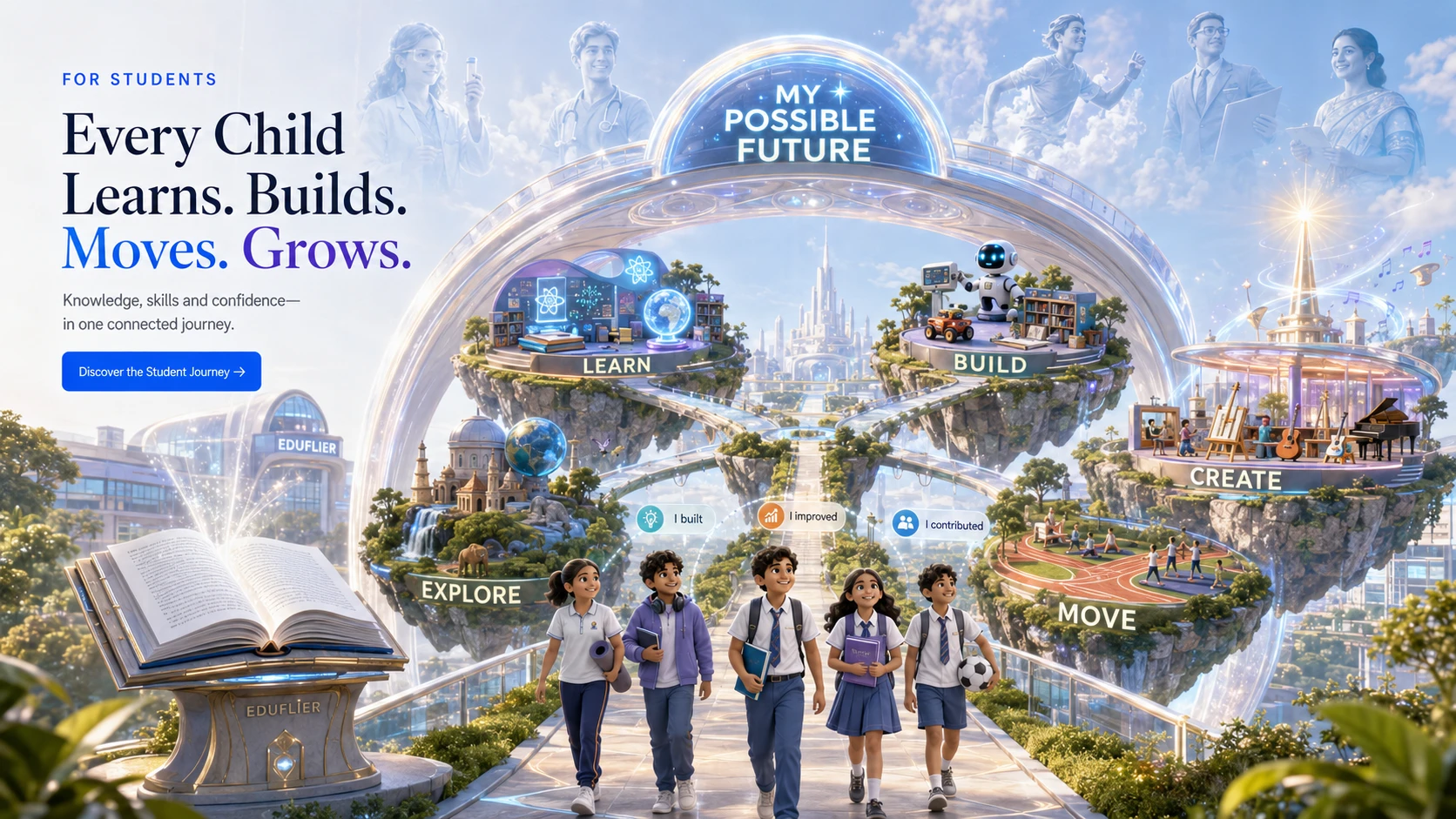 A learning-led company building one connected K-12 future. approved full-scene visual
