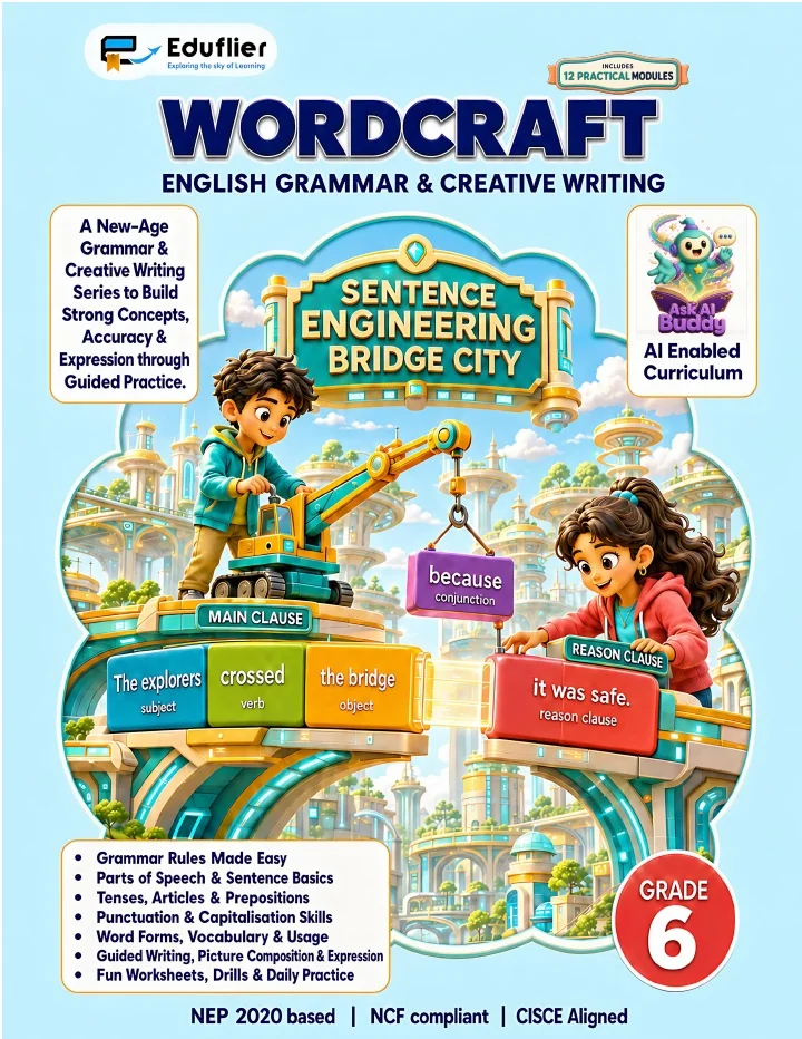 English Grammar Grade 6 approved Eduflier book cover